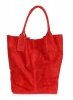 Bőr táska shopper bag Genuine Leather piros 801